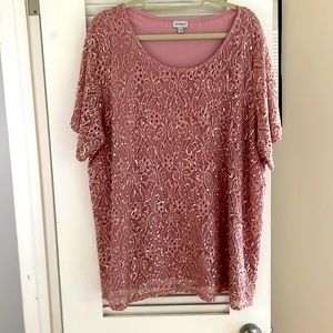 Pink sequin top